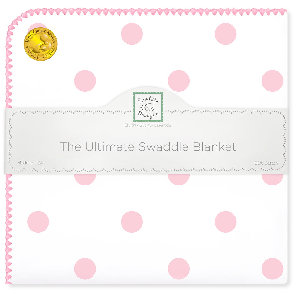 Ultimate Swaddle Blanket - Big Dots, Pink