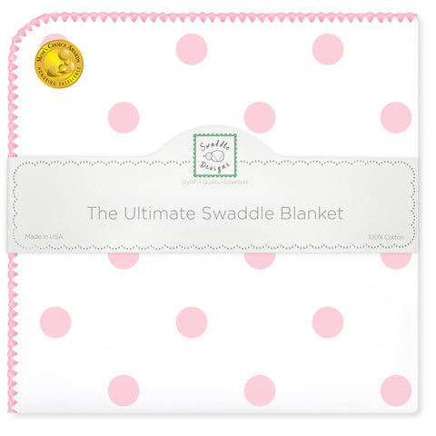 Ultimate Swaddle Blanket - Big Dots, Pink