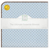 Ultimate Swaddle Blanket - Brown Polka Dots on Pastel Blue