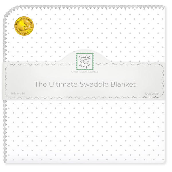 Ultimate Swaddle Blanket - Classic Polka Dots, Sterling