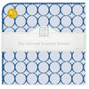Ultimate Swaddle Blanket - Jewel Tone Mod Circles, True Blue on Pastel Blue