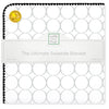 Ultimate Swaddle Blanket - Sterling Mod Circles on White with Black Trim
