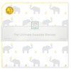 Ultimate Swaddle Blanket - Elephant & Chickies, Sterling + Pale Banana