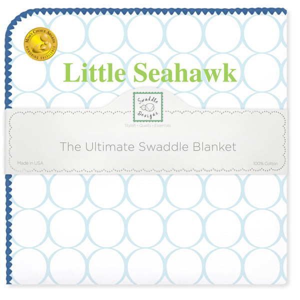 Ultimate Swaddle Blanket - Pastel Blue & True Blue - Little Seahawk
