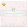 Ultimate Swaddle Blanket - Sterling Deco Elephants on Sunwashed Pink