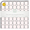 Ultimate Swaddle Blanket - Soft Black Pearl Mod Circles on Soft Pink