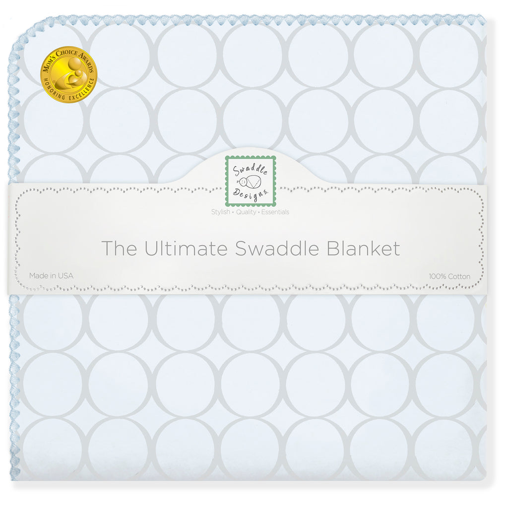 Ultimate Swaddle Blanket - Sterling Mod Circles, Sunwashed Blue