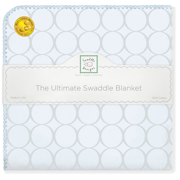 Ultimate Swaddle Blanket - Sterling Mod Circles, Sunwashed Blue