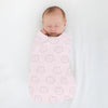 Ultimate Swaddle Blanket - Baby Bunny on Pastel Pink with Dark Gray Trim