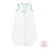Cotton Flannel Non-Weighted zzZipMe Sack with 2-way zipper - Sterling Little Dots, SeaCrystal