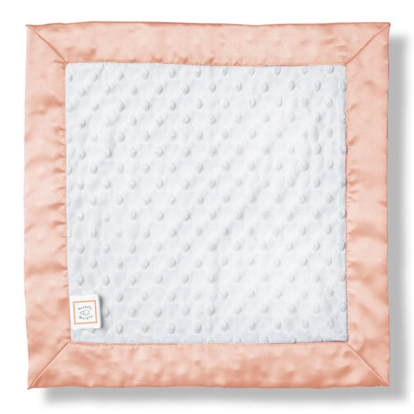 'Baby Lovie -  White Plush Dots with Peach Blush Silky Satin Trim' - Customized