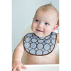 Baby Bib - Brown Mod Circles on Pastel Blue - While supplies last!