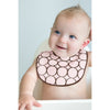 Baby Bib - Brown Mod Circles on Pastel Pink  - Great buy!