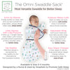 Omni Swaddle Sack with Wrap -  Arms Up Sleeves & Mitten Cuffs, Watercolor Mountains & Trees