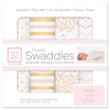 Muslin Swaddle Blankets - Heavenly Floral Shimmer (Set of 4), Pink -- LIMITED TIME OFFER