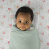 Muslin Fitted Crib Sheet - Watercolor Peachy Pink Floral
