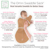 Omni Swaddle Sack with Wrap -  Arms Up Sleeves & Mitten Cuffs, Heathered Butterum with Polka Dot Trim