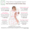 Omni Swaddle Sack with Wrap -  Arms Up Sleeves & Mitten Cuffs, Heavenly Floral, Pink