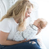 Omni Swaddle Sack with Wrap -  Arms Up Sleeves & Mitten Cuffs, Classic Polka Dots, Sterling