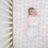 Muslin Fitted Crib Sheet - Heavenly Floral, Pink with Bit of Gray and Touch of Gold Shimmer
