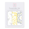 NEW! SwaddleLite - Sunny Elephants - Neutral Yellows and Sterling Grays