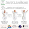 Transitional Swaddle Sack with Arms Up 1/2-Length Sleeves & Mitten Cuffs, Tiny Arrows, Soft Black
