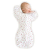 Organic Transitional Swaddle Sack - Arms Up 1/2-Length Sleeves & Mitten Cuffs, Watercolor Little Cherries