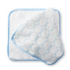 Organic Cotton Terry Velour  Baby Washcloths - Pastel Blue Mod Circles on Ivory