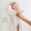 Transitional Swaddle Sack  - Arms Up 1/2-Length Sleeves & Mitten Cuffs, Heavenly Floral, Pink