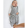 Cozy Black Puppytooth Non-Weighted zzZipMe Sack + Pajama Gown Set