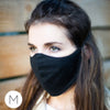 2-Layer Cotton Flannel Face Mask, Soft Black Bubble Dots, White, 6 Prepack