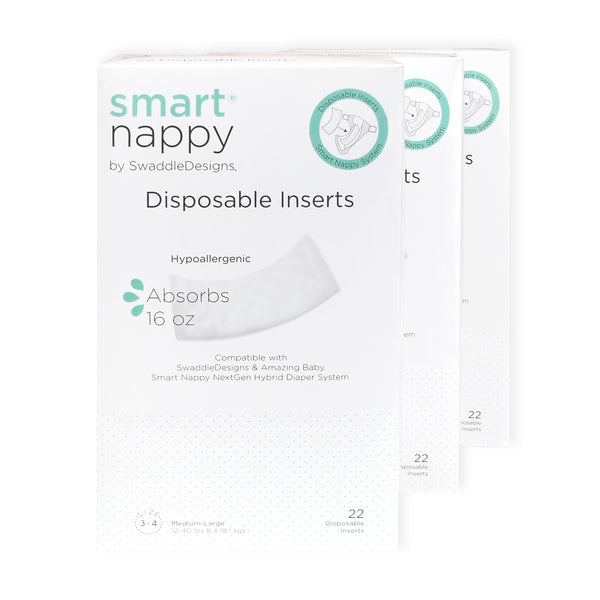 Amazing Baby SmartNappy Disposable Inserts for Hybrid Cloth Diaper Cover, 3 boxes - Value Pack