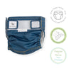 SmartNappy NextGen Hybrid Reusable Cloth Diaper Cover + 1 Reusable Insert + 1 Reusable Booster - Blue Jeans