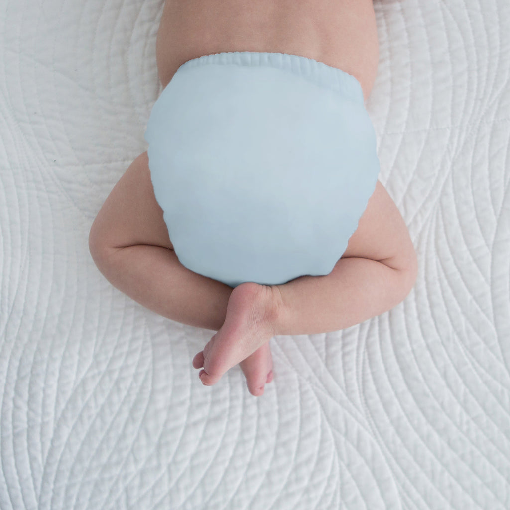 Amazing Baby SmartNappy Hybrid Reusable Cloth Diaper Cover + 1 Reusable Insert + 1 Reusable Booster - Pastel Blue