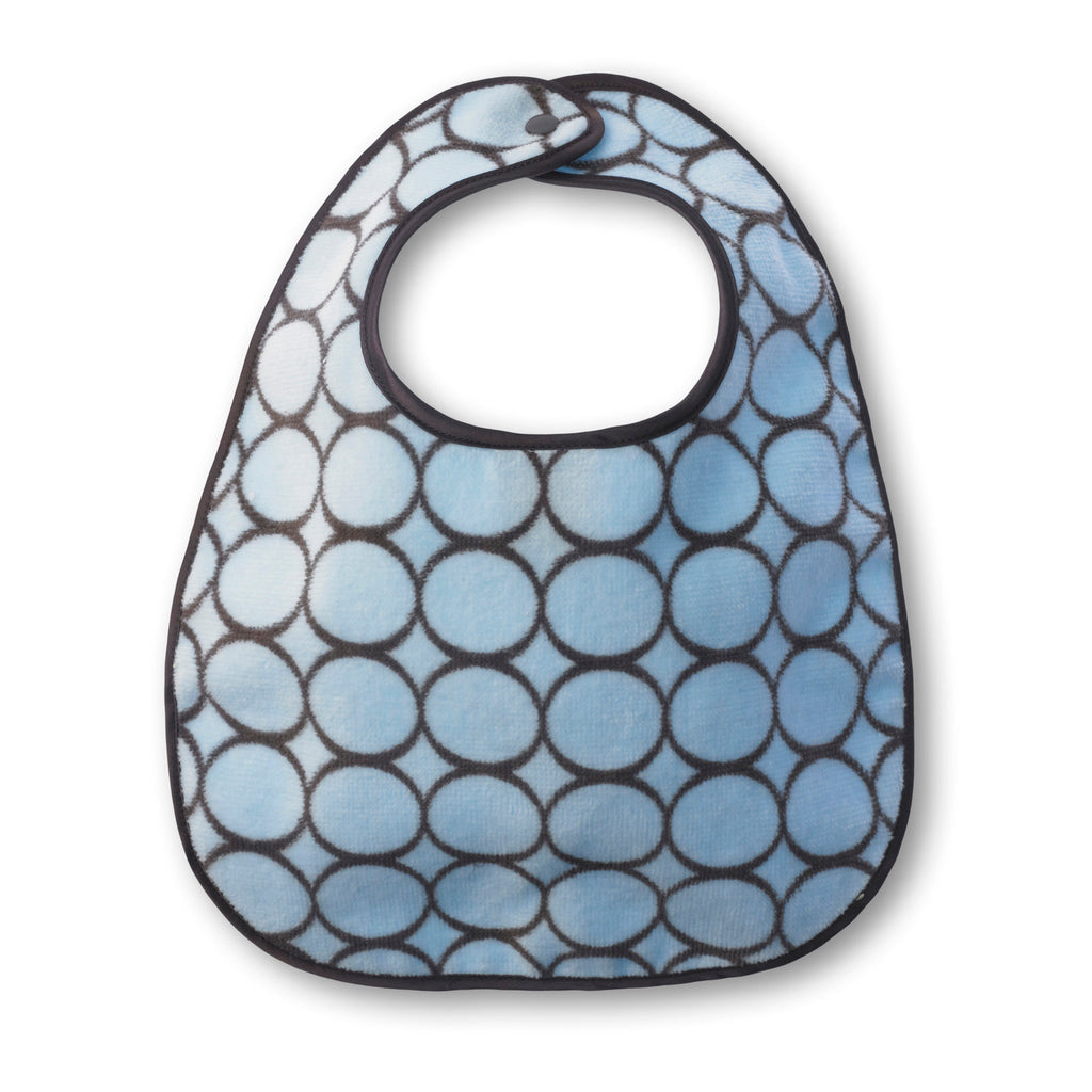 'Baby Bib - Brown Mod Circles, Pastel Blue - Personalize It' - Customized