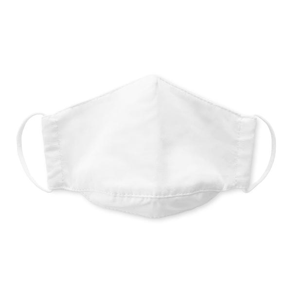 Kids Face Mask, 3-Layer Cotton Chambray, White 6 Prepack