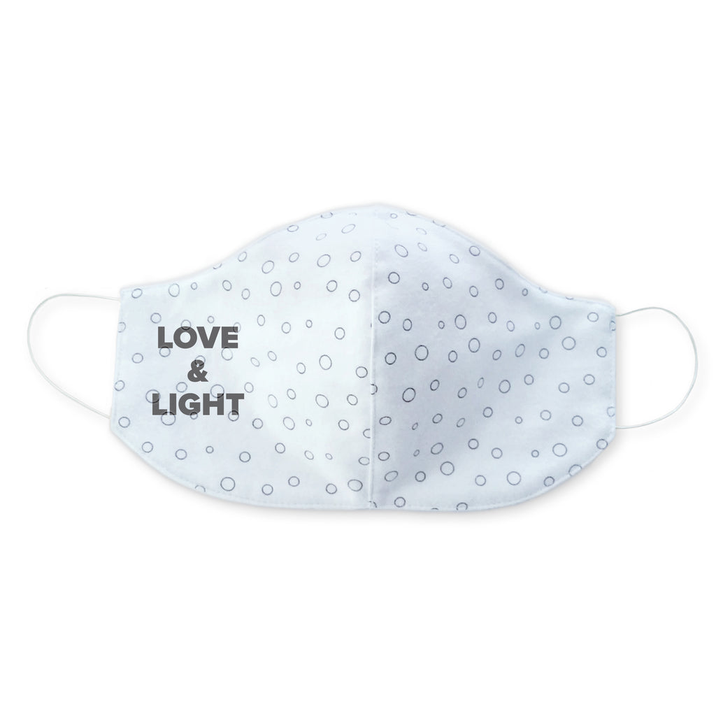 2-Layer Woven Cotton Flannel Face Mask, Soft Black Bubble Dots, Made in USA  - Love & Light