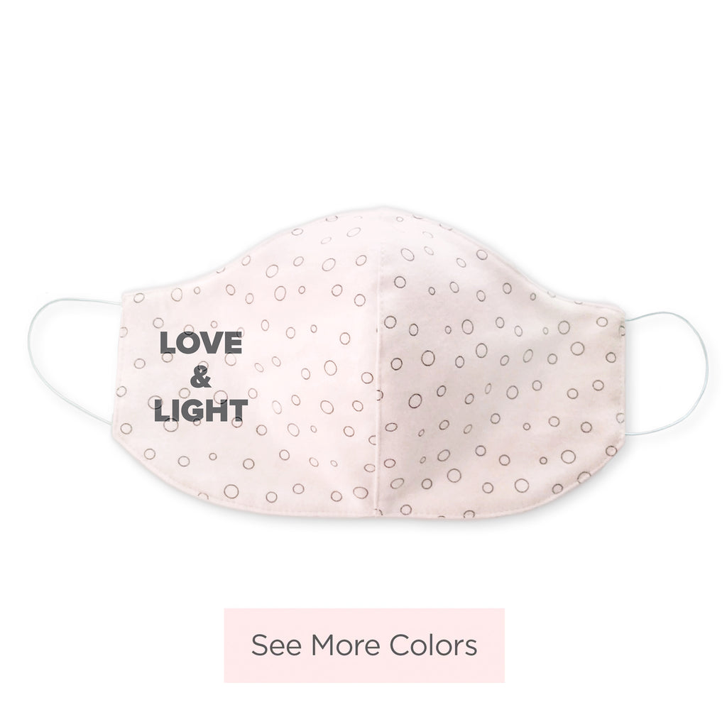 2-Layer Woven Cotton Flannel Face Mask, Soft Black Bubble Dots, Made in USA  - Love & Light
