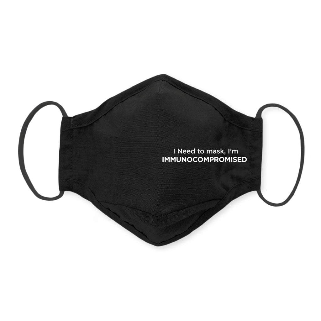 3-Layer Woven Cotton Chambray Face Mask, I Need to Mask, I'm Immunocompromised