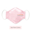 3-Layer Woven Cotton Chambray Face Mask, Pink, Rainbow Love