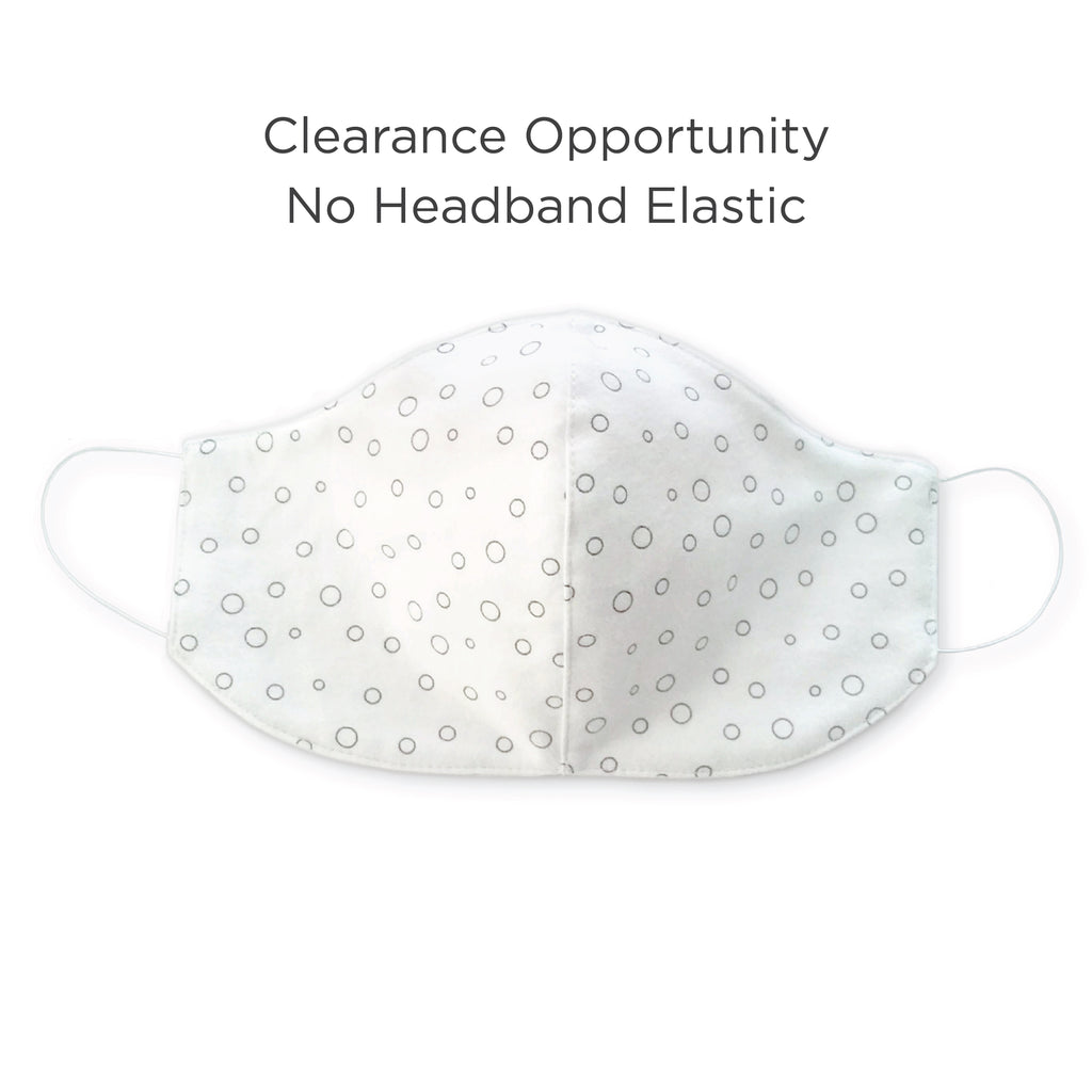 Clearance - 2-Layer Cotton Mask with NO Headband - Bubble Dots, Soft Black, Large