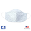 2-Layer Woven Cotton Flannel Face Mask, Soft Black Bubble Dots, Soft Blue, Made in USA
