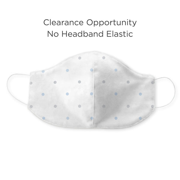 Clearance - 2-Layer Cotton Mask with NO Headband - Little Dots, Sterling & Pastel Blue, Large