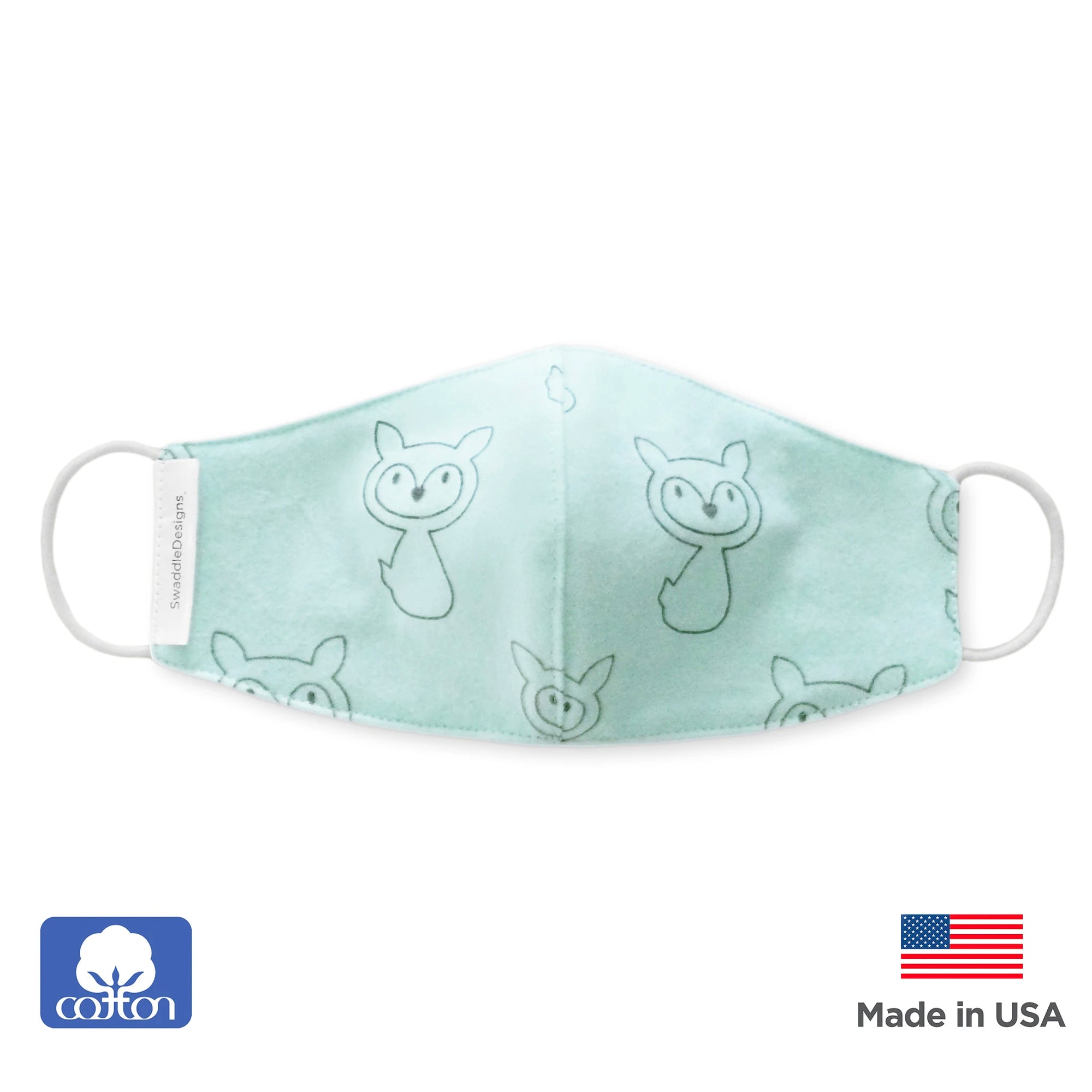 Kids Face Mask, Cloth NonMedical Mask Fox, SeaCrystal SwaddleDesigns