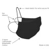 2-Layer Cotton Flannel Face Mask, Black, 6 Prepack