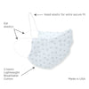 2-Layer Woven Soft Brushed Cotton Face Mask, Soft Black Bubble Dots, Made in USA, Soft Blue - 10 Pack