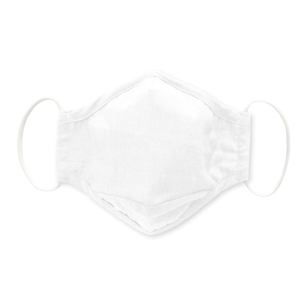 3-Layer Woven Cotton Chambray Face Mask, White