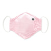 3-Layer Woven Cotton Chambray Face Mask, Heart, Pink