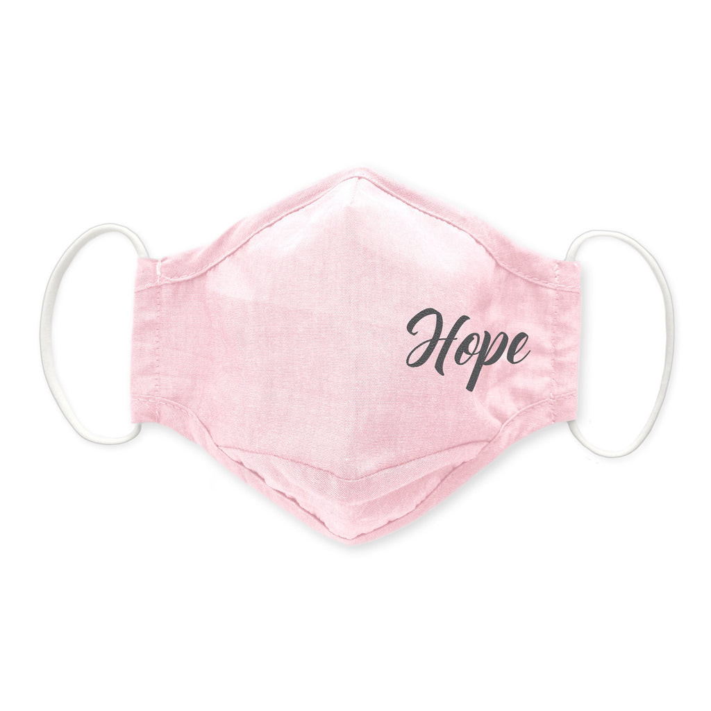 3-Layer Woven Cotton Chambray Face Mask, Pink - Hope