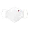 3-Layer Woven Cotton Chambray Face Mask, Heart, White